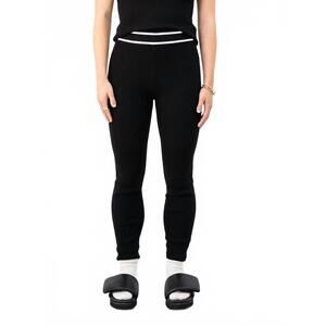 NEW NONAME maria cashmere ribbed leggings in black/eco paper trim